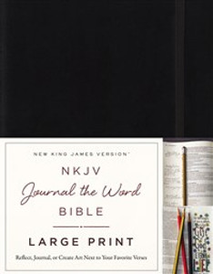 NKJV, Journal the Word Bible, Large Print, Hardcover, Black, Red Letter Edition - ISBN: 9780718090838