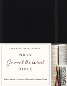 NKJV, Journal the Word Bible, Hardcover, Black, Red Letter Edition - ISBN: 9780718089658
