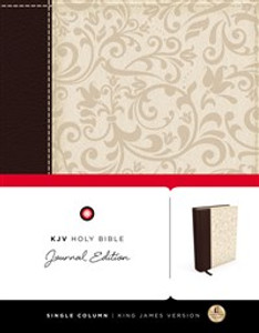 KJV, Holy Bible, Journal Edition, Imitation Leather, Brown/Cream, Red Letter Edition - ISBN: 9780718080433