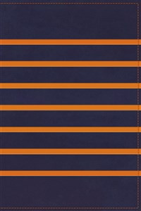 NKJV, Gift Bible, Imitation Leather, Navy/Orange, Red Letter Edition - ISBN: 9780718040550