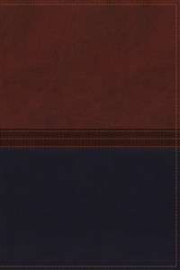 NKJV, The MacArthur Study Bible, Imitation Leather, Brown/Navy - ISBN: 9780718034313