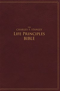 NIV, The Charles F. Stanley Life Principles Bible, Imitation Leather, Burgundy, Red Letter Edition - ISBN: 9780718097158