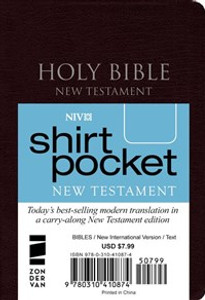 NIV, Shirt-Pocket New Testament, Imitation Leather, Burgundy - ISBN: 9780310410874