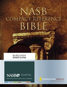 NASB, Compact Reference Bible, Bonded Leather, Burgundy, Red Letter Edition - ISBN: 9780310918868