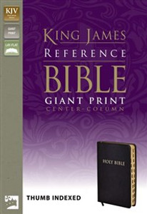 KJV, Reference Bible, Giant Print, Bonded Leather, Black, Indexed, Red Letter Edition - ISBN: 9780310931775