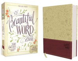 KJV, Beautiful Word Bible, Imitation Leather, Tan/Pink, Red Letter Edition - ISBN: 9780310003731