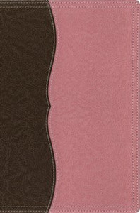 NIV, Thinline Reference Bible, Large Print, Imitation Leather, Brown/Pink, Red Letter Edition - ISBN: 9780310436447