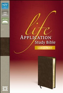 NIV, Life Application Study Bible, Large Print, Bonded Leather, Brown - ISBN: 9780310434788