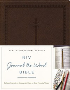 NIV, Journal the Word Bible, Imitation Leather, Brown - ISBN: 9780310445555