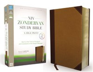 NIV Zondervan Study Bible, Large Print, Imitation Leather, Brown/Tan - ISBN: 9780310438298