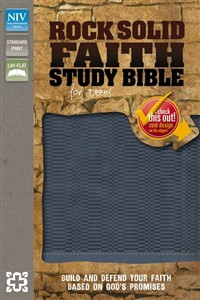 NIV, Rock Solid Faith Study Bible for Teens, Imitation Leather, Blue - ISBN: 9780310739036