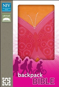 NIV, Backpack Bible, Imitation Leather, Pink/Orange - ISBN: 9780310722199