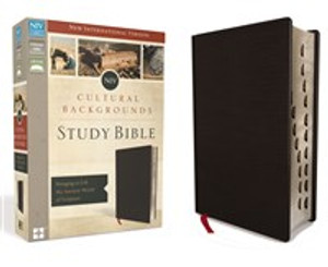 NIV, Cultural Backgrounds Study Bible, Bonded Leather, Black, Indexed, Red Letter Edition - ISBN: 9780310444435