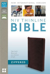 NIV, Thinline Bible Zippered, Bonded Leather, Burgundy - ISBN: 9780310404842