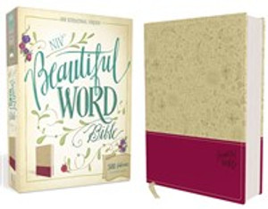 NIV, Beautiful Word Bible, Imitation Leather, Tan/Pink - ISBN: 9780310444275