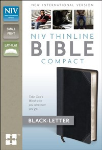 NIV, Thinline Bible, Compact, Imitation Leather, Gray/Black - ISBN: 9780310437079