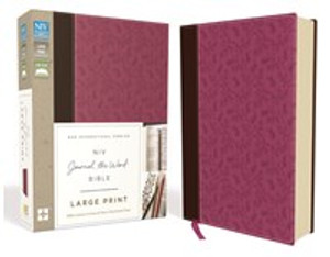 NIV, Journal the Word Bible, Large Print, Imitation Leather, Pink/Brown - ISBN: 9780310445623