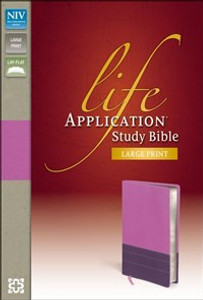 NIV, Life Application Study Bible, Large Print, Imitation Leather, Pink/Purple - ISBN: 9780310419037