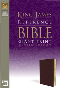 KJV, Reference Bible, Giant Print, Imitation Leather, Burgundy, Red Letter Edition - ISBN: 9780310931720