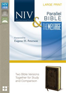 NIV, The Message, Parallel Bible, Large Print, Imitation Leather, Brown - ISBN: 9780310410263