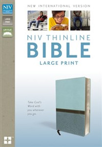 NIV, Thinline Bible, Large Print, Imitation Leather, Blue, Red Letter Edition - ISBN: 9780310081135