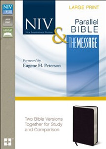 NIV, The Message, Parallel Bible, Large Print, Bonded Leather, Black - ISBN: 9780310436867