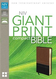 NIV, Giant Print Compact Bible, Giant Print, Imitation Leather, Brown/Black - ISBN: 9780310435334