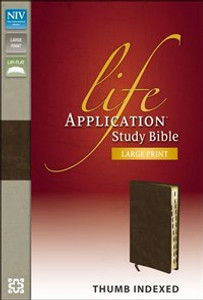 NIV, Life Application Study Bible, Large Print, Bonded Leather, Brown, Indexed - ISBN: 9780310434771