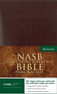 NASB, Reference Bible, Giant Print, Personal Size, Imitation Leather, Burgundy, Red Letter Edition - ISBN: 9780310916604