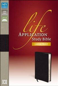 NIV, Life Application Study Bible, Large Print, Bonded Leather, Black - ISBN: 9780310434757
