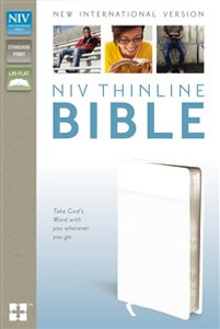 NIV, Thinline Bible, Imitation Leather, White, Red Letter Edition - ISBN: 9780310443384