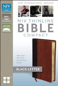 NIV, Thinline Bible, Compact, Imitation Leather, Brown/Tan - ISBN: 9780310437086