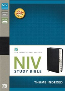 NIV Study Bible, Bonded Leather, Black, Indexed, Red Letter Edition - ISBN: 9780310437499