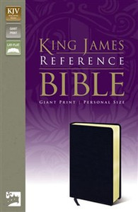 KJV, Reference Bible, Giant Print, Personal Size, Bonded Leather, Navy, Red Letter Edition - ISBN: 9780310931980