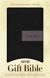 NIV, Gift Bible, Imitation Leather, Black/Gray, Red Letter Edition - ISBN: 9780310438441