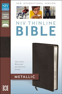 NIV Thinline Bible Metallic, Bonded Leather, Red Letter Edition - ISBN: 9780310442561