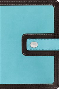 NIV, Thinline Bible, Compact, Imitation Leather, Blue/Brown, Red Letter Edition - ISBN: 9780310448280