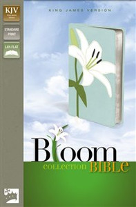 KJV, Thinline Bloom Collection Bible, Imitation Leather, Green/White, Red Letter Edition - ISBN: 9780310441182