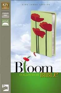 KJV, Thinline Bloom Collection Bible, Imitation Leather, Green/Red, Red Letter Edition - ISBN: 9780310441175