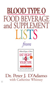 Blood Type O Food, Beverage and Supplemental Lists:  - ISBN: 9780425183090