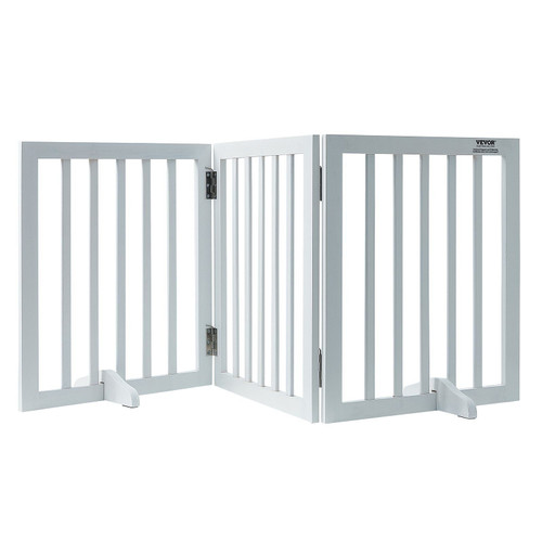 VEVOR Free Standing Dog Gate, 24" H x 60" W Freestanding Pet Gate, 3 Panels Foldable Dog Gate for W