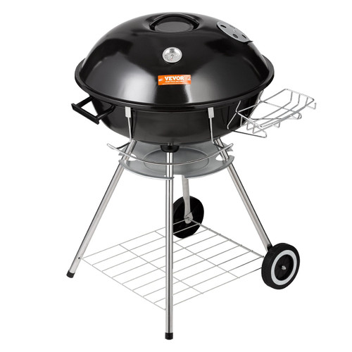 VEVOR 22 inch Kettle Charcoal Grill, Premium Kettle Grill with Wheels and Cover, Porcelain-Enameled