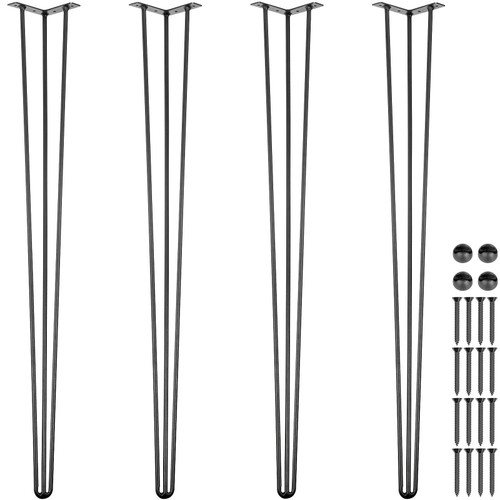 VEVOR Hairpin Table Legs 40" Black Set of 4 Desk Legs 880lbs Load Capacity (Each 220lbs) Hairpin De