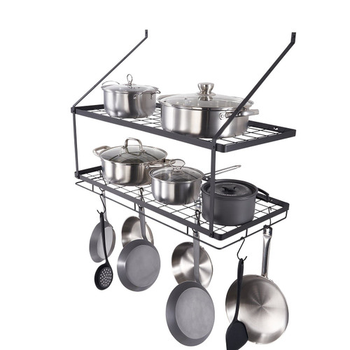 VEVOR Pot Rack Wall Mounted, 30 inch Pot and Pan Hanging Rack, Pot and Pan Hanger with 12 S Hooks, 