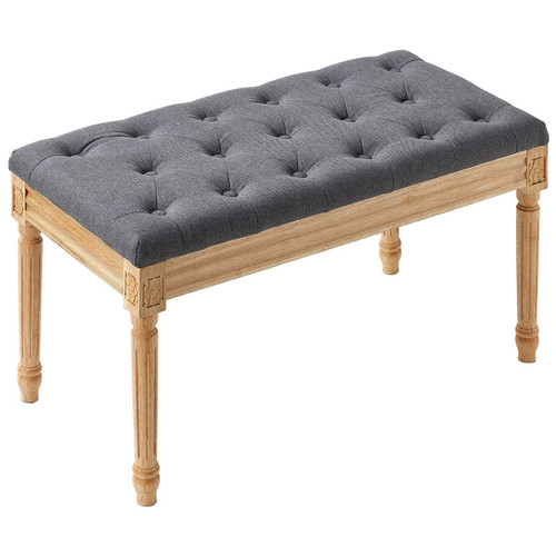 VEVOR Upholstered Bench, 16"W Ottoman Bench, End of Bed Bench with Foam Padded Cushion and Rubberwo