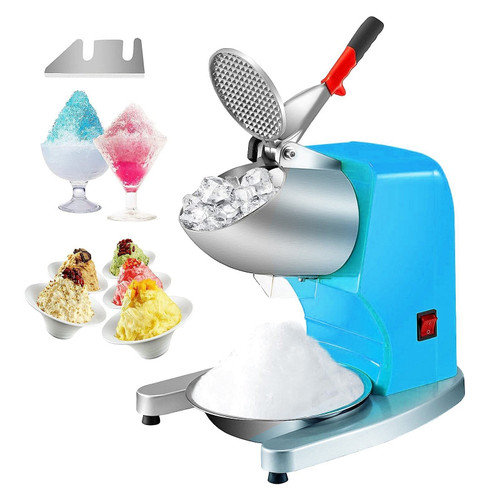 VEVOR Ice Crushers Machine, 220lbs Per Hour Electric Snow Cone Maker with 4 Blades, Stainless Steel