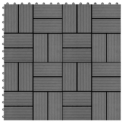 vidaXL 11 pcs Decking Tiles WPC 11.8"x11.8" 1 sqm Gray