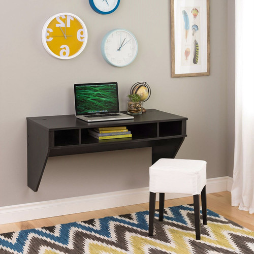 Contemporary Space Saver Floating Style Laptop Desk in Black