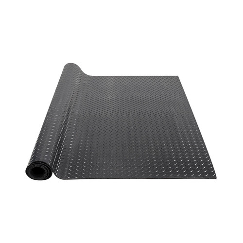 VEVOR Diamond-Plate Rubber Flooring Roll, 3 mm x 4 ft x 8 ft Garage Floor Mat, SBR Rubber Garage Fl