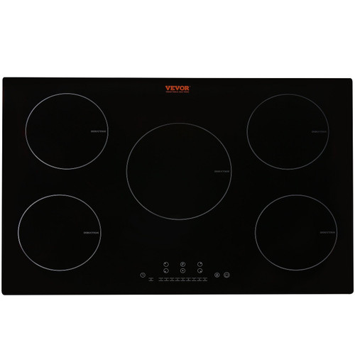 VEVOR Electric Cooktop, 5 Burners, 30'' Induction Stove Top, Built-in Magnetic Cooktop 9200W, 9 Hea